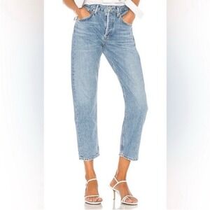 Agolde Parker Easy Straight Leg Denim Jeans in Blur Size 28